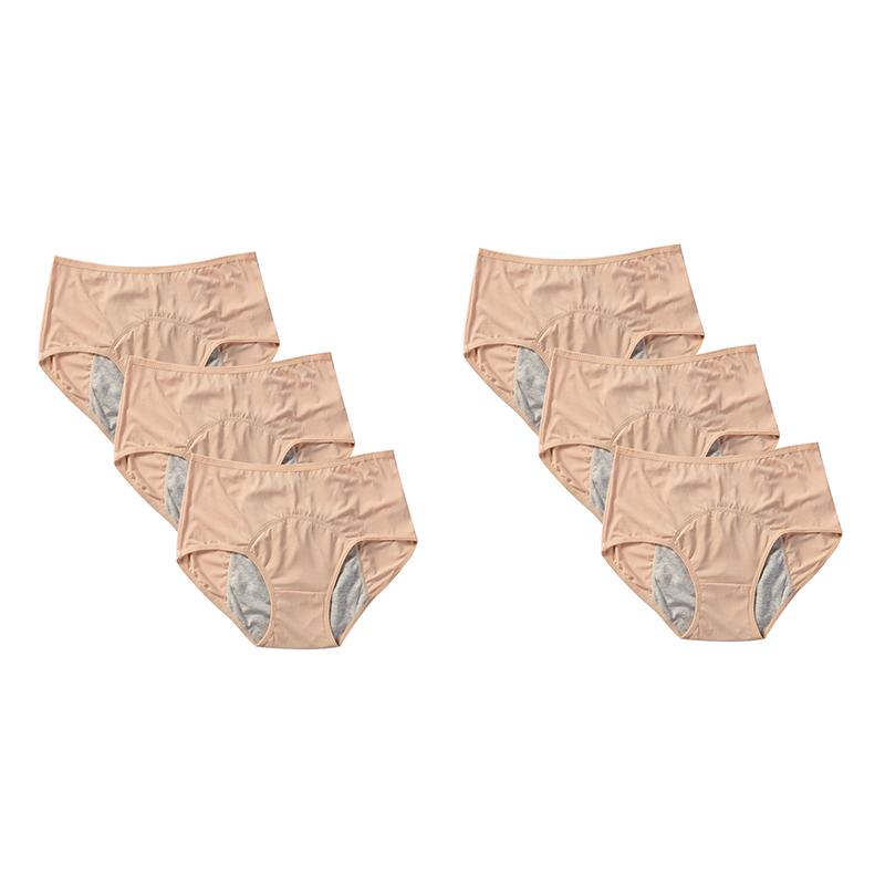 6 Pack Women's Period Panties Plus Size Briefs Ladies Underpants