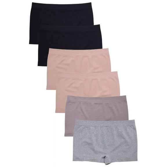 6 Pack Women’s Plus Size Boyshorts Panties Seamless Underwear Comfort Tag-Free Elastic Waist Stretch Underpants Solid Ladies Comfort Soft Womenswear