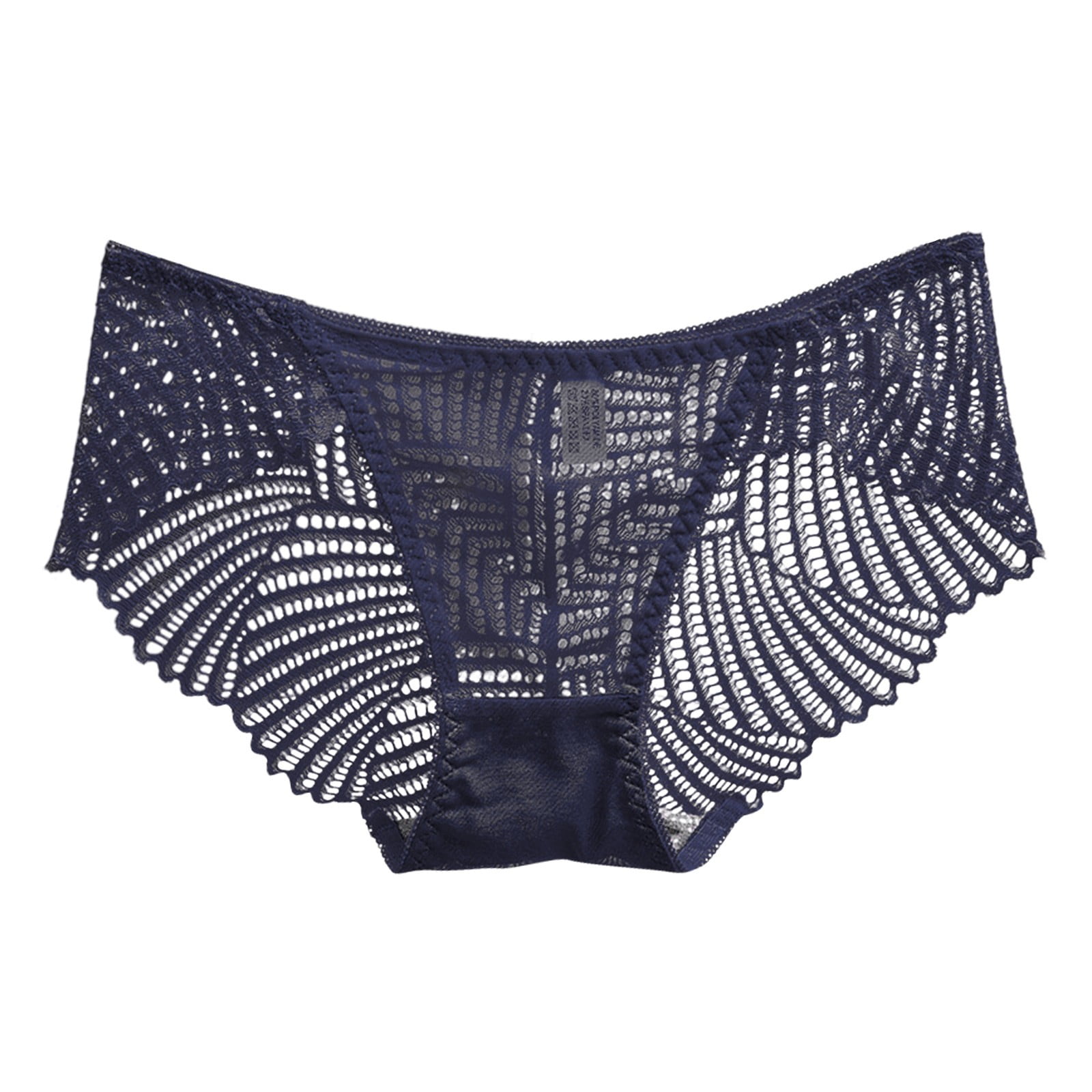 6 Pack Women's Underwear Fashion Lace Mid Waist Mesh Transparent Cotton