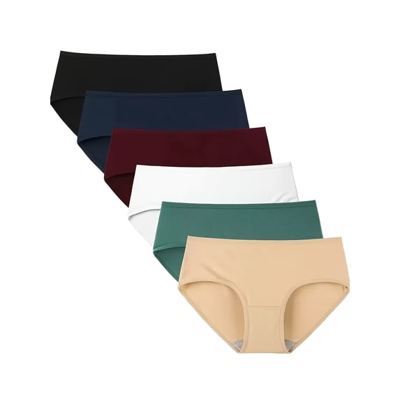 6-Pack Womens Underwear Cotton Hipster Panties Regular & Plus Size