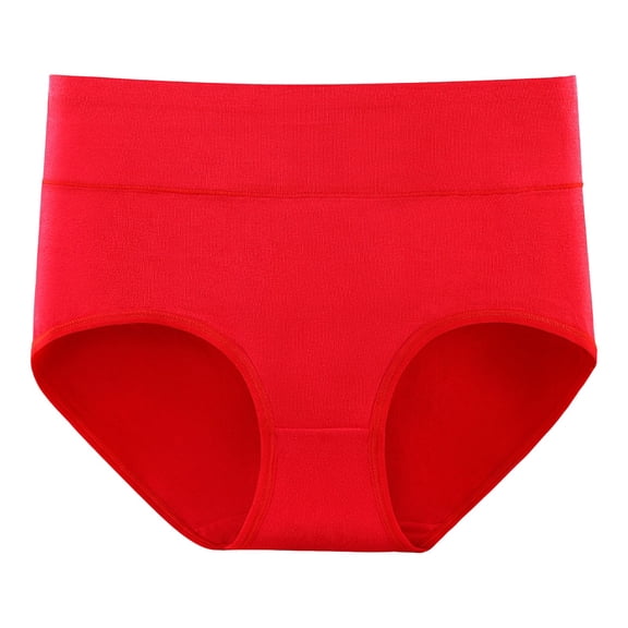 6 Pack Womens Underwear Cotton Solid High Waist Ｍenstrual Pure Menstrual Womens Casual Clothing,Red,2XL