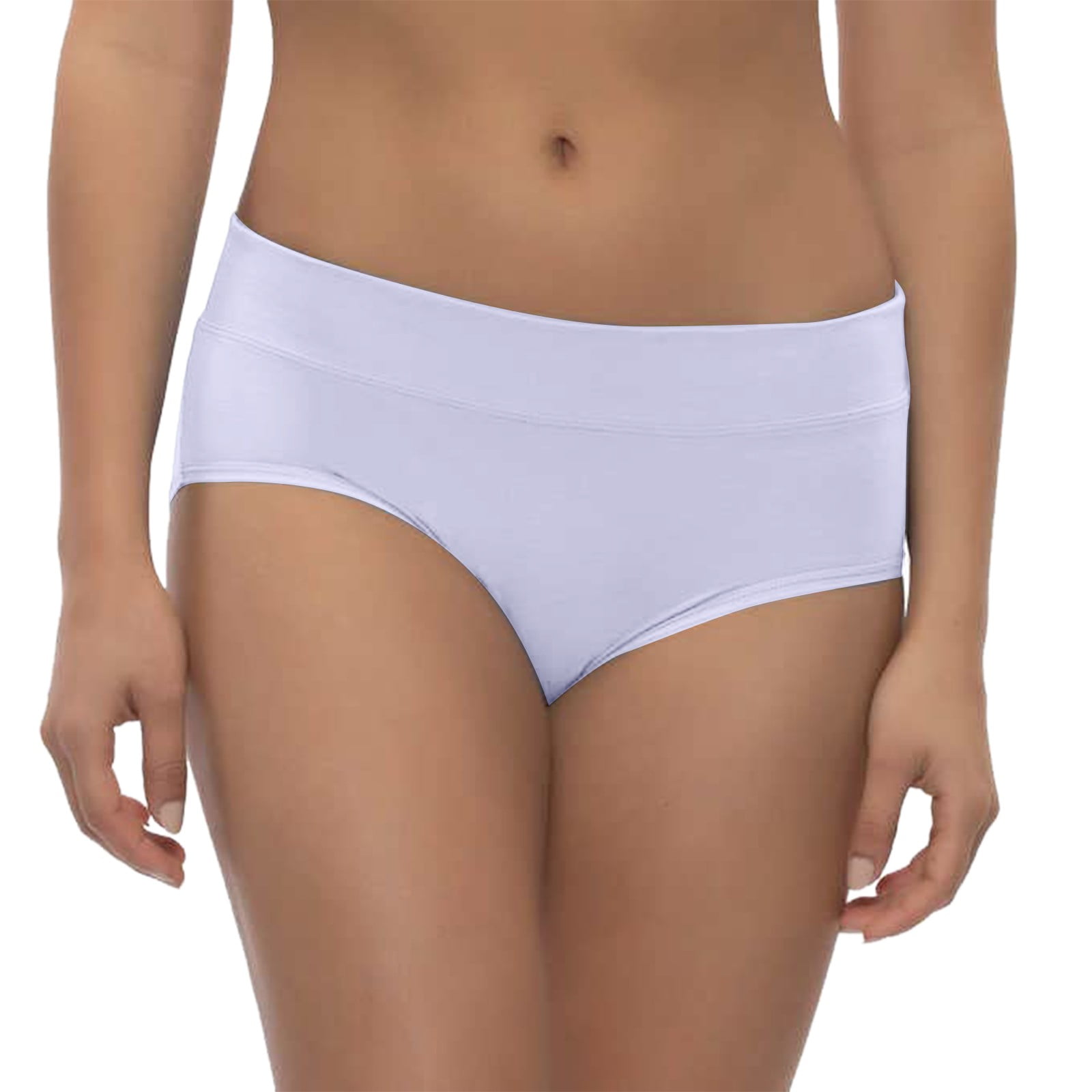 6 Pack Womens Underwear Large Size Mid Waist Cotton Cotton Bottom Solid  Color Panties For Women