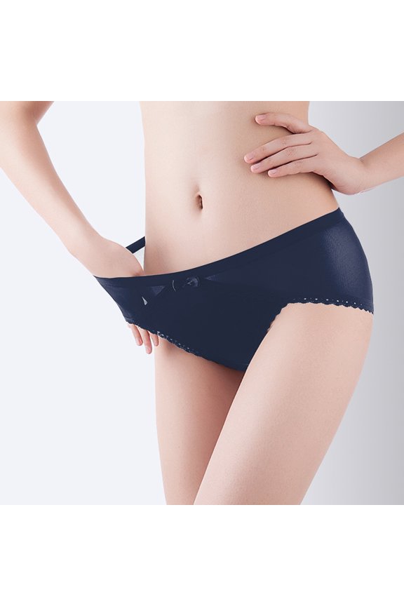 6 Pack Womens Underwear Mid Waist Seamless Comfortable Crotch Breathable Mesh Briefs Breathable Comfort Flex Fit Bikini