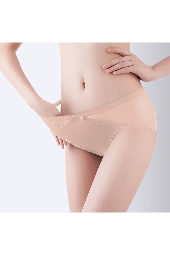 6 Pack Womens Underwear Mid Waist Seamless Comfortable Crotch Breathable Mesh Briefs Breathable Comfort Flex Fit Bikini