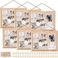 thumbnail image 1 of 6 Pack Wood Bulletin Boards with Linen 12''x 16'' Cork Board for Walls with 60 Pushpin Decorative Wood Framed Display for Classroom School Office Bedroom(Brown), 1 of 12