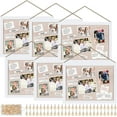 thumbnail image 1 of 6 Pack Wood Bulletin Boards with Linen 12''x 16'' Cork Board for Walls with 60 Pushpin Decorative Wood Framed Display for Classroom School Office Bedroom(White), 1 of 6