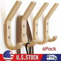 6 Pack Wooden Coat Hooks Wall Hooks Decorative Vintage Wall Mounted Hooks Hanger