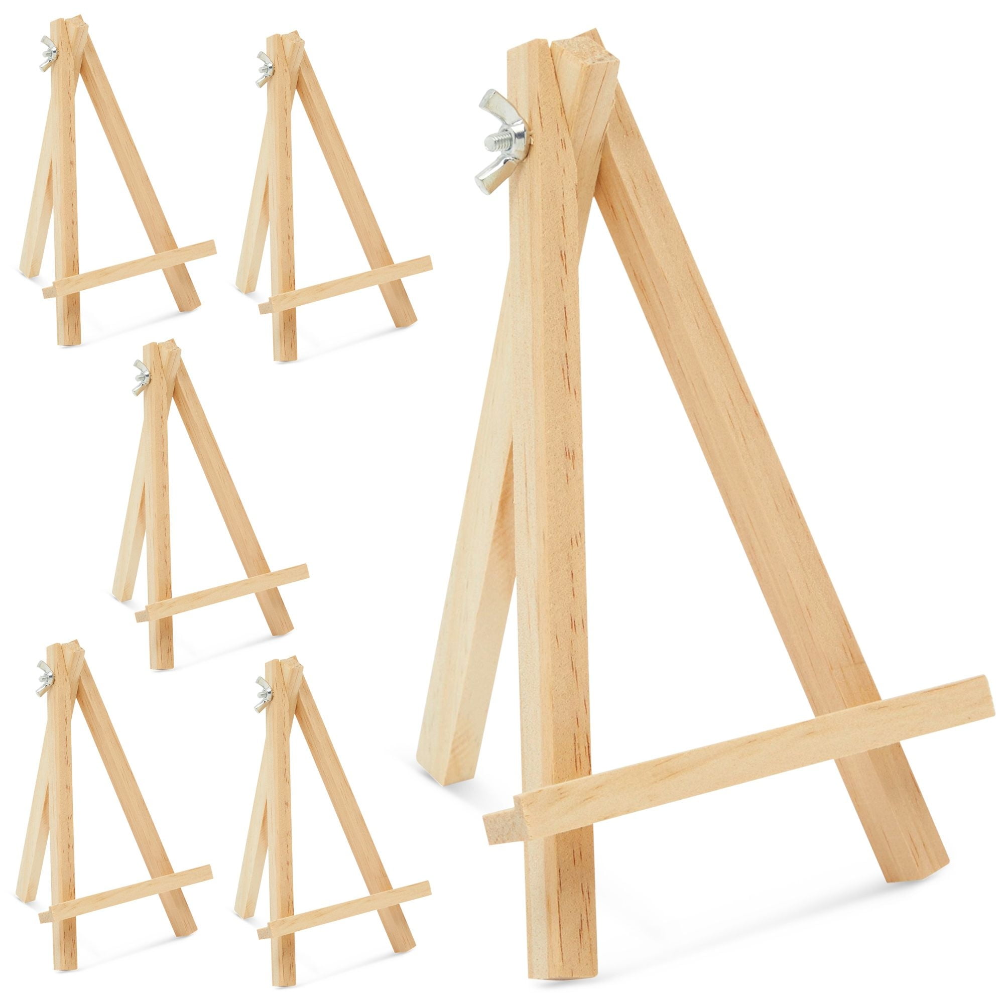 Wooden Mini Easel Stand for Desk or Tabletop (9 x 13.5 Inches, 24