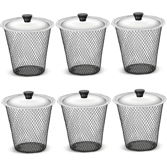 6 Pack Worm Composter with Lid, Underground Metal Mesh Compost Bin for Kitchen & Garden Waste, Outdoor Compost Bin for Natural Decomposition Worm Composter