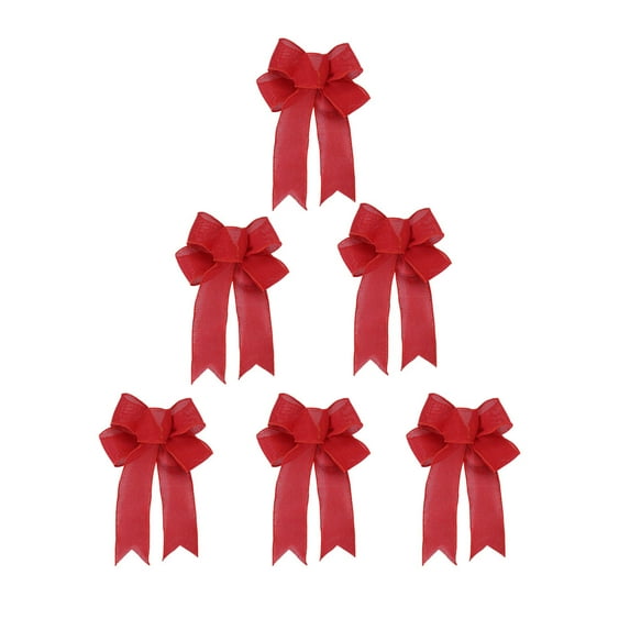 6 Pack Wreath Bows for Christmas Outdoor Decorations, Velvet Ribbons for Crafts, Xmas Holiday Gifts Present Wrapping, Handmade Christmas Decorative Bow 9x7 Inch