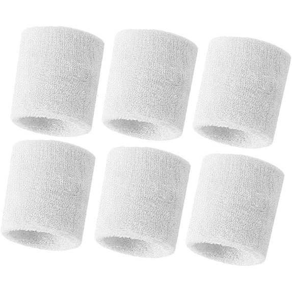 6 Pack Wrist Sweatbands Tennis Wrist Bands Absorbent Sweatbands for Football Basketball Running Athletic Sports and Working Out