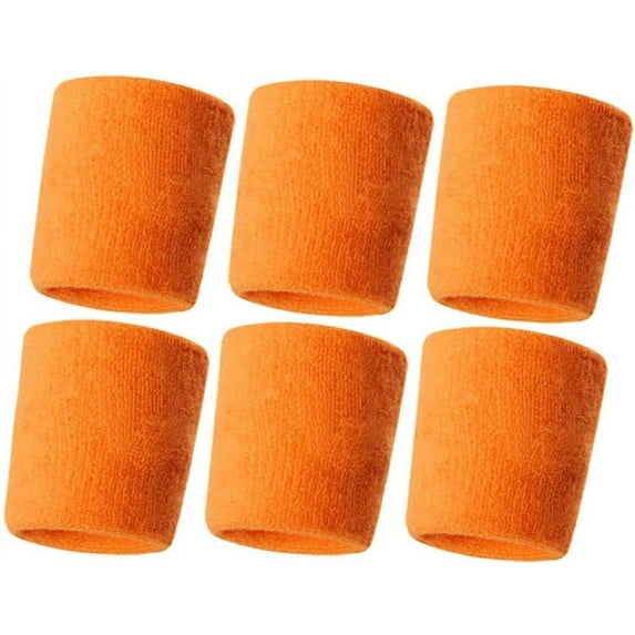 6 Pack Wrist Sweatbands Tennis Wrist Bands Absorbent Sweatbands for Football Basketball Running Athletic Sports and Working Out