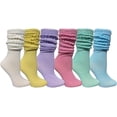 thumbnail image 1 of 6 Pack Yacht & Smith Womens Cotton Slouch Socks, Womans Knee High Boot Socks, 9-11 (Pastel), 1 of 7