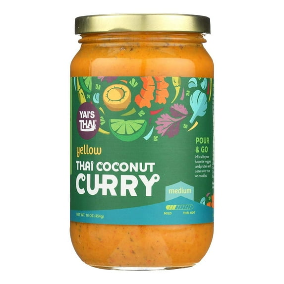(6 Pack)Yai's Thai Thai Coconut Curry - Yellow, 16 oz.