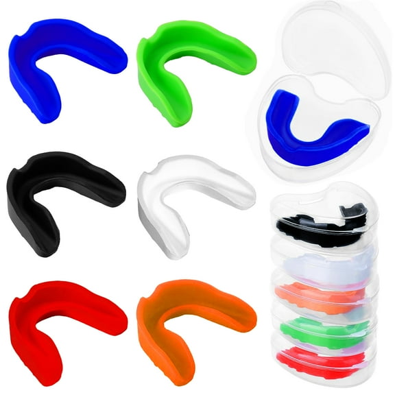 6 Pack Youth Mouth Guard for Sports with Storage Box, Boy Girl Mouth Guard for Football Boxing Hockey Karate Basketball Wrestling