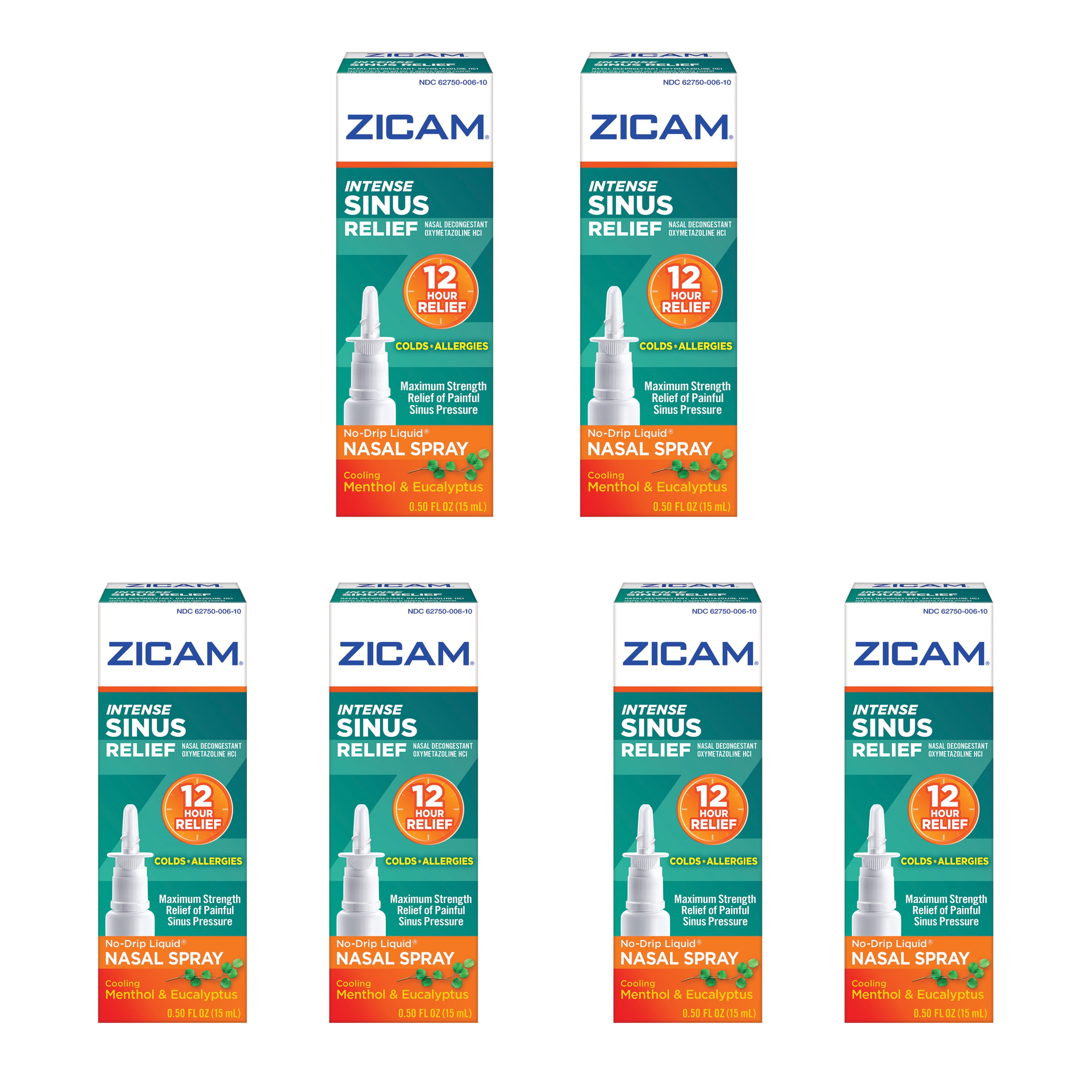 EMERSON HEALTHCARE 6 Pack - Zicam Intense Sinus Relief Liquid Nasal Gel 0.50oz Each