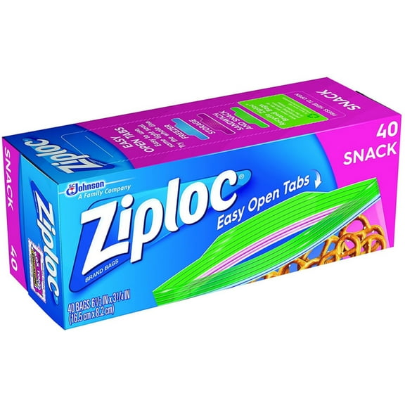 6 Pack - Ziploc Snack Bags 40 ea