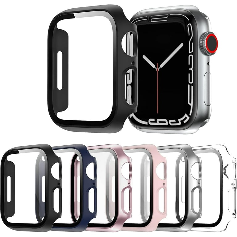 6 Pack case for Apple Watch Screen Protector SE 2023 SE 2022 SE 2021 Series 6 5 4 44mm with Tempered Glass Ultra Thin HD Full Cover Protective You iwatch SE S6 S5 S4 Faces Walmart