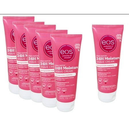 6 Pack eos Shave Cream Pomegranate Raspberry, 2.5 oz each