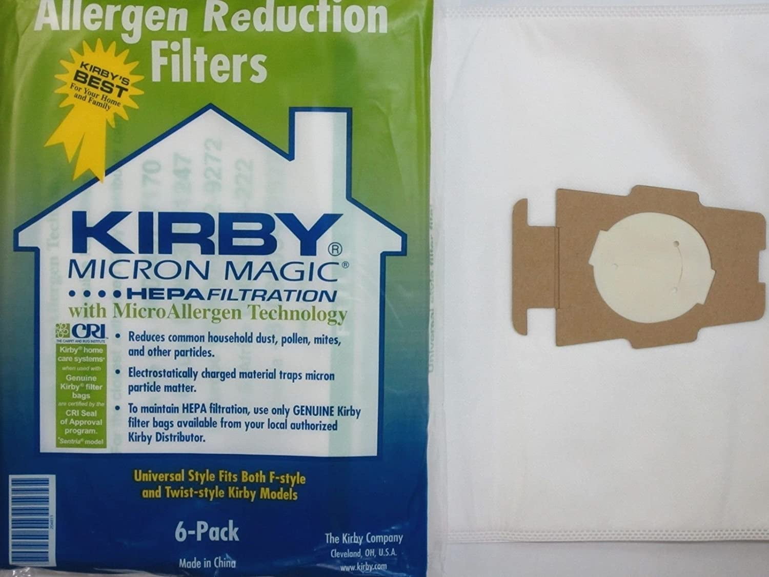 6 Pack for Kirby 204808 204811 Style F HEPA Filtration Vacuum