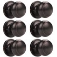 thumbnail image 1 of (6 Pack) knobelite Classic Closet Door Knobs Dummy Door Knob, Individual Non-Turning Dummy Door Knob Single Side, Oil Rubbed Bronze Interior Door Knobs, Easy Installation, 1 of 6