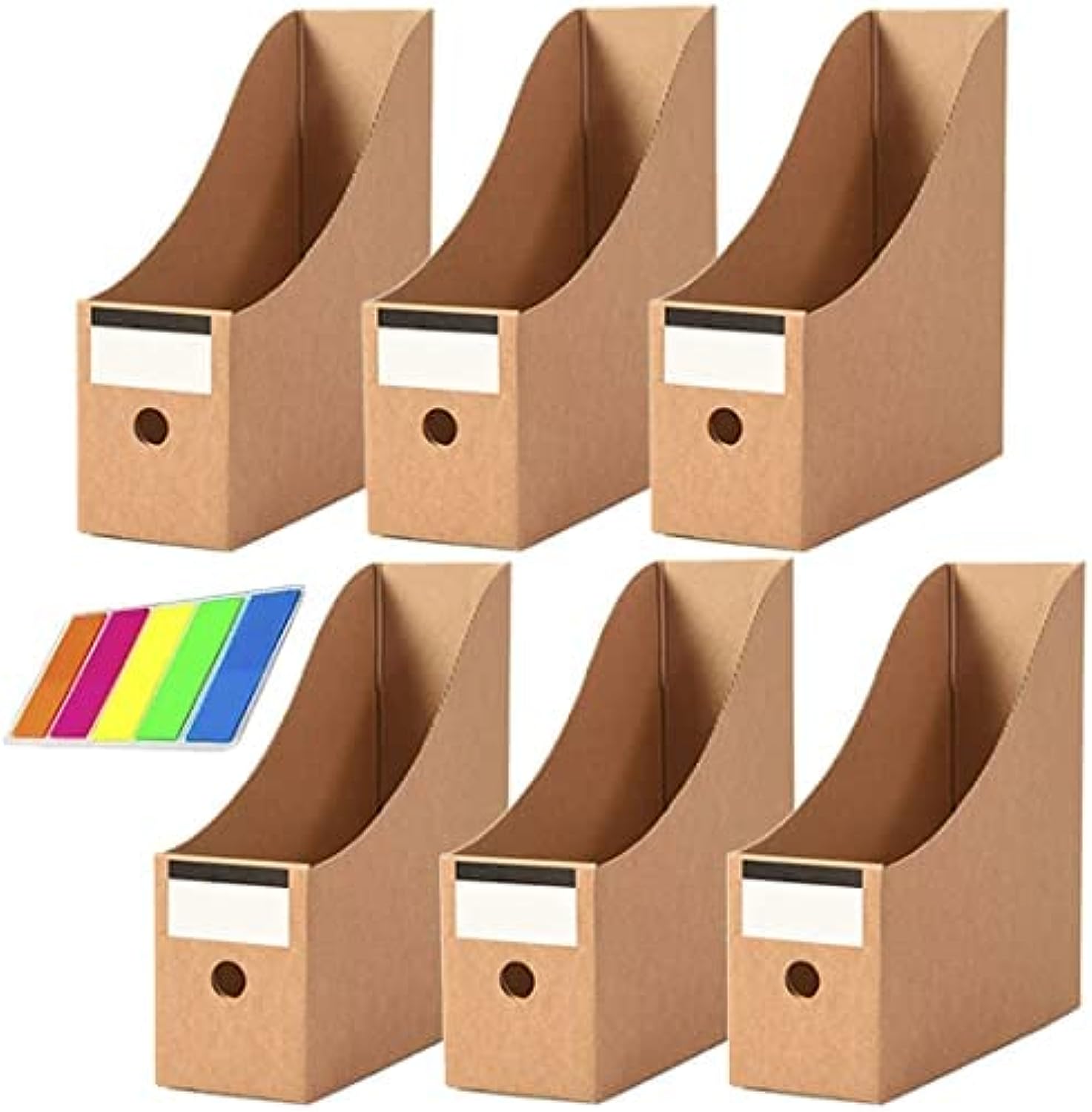 6 Pack magazine file holder, cardboard office file storage Paper