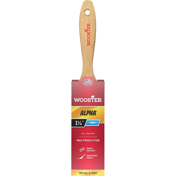 6-Pack of 1-1/2” Wooster 4233 Alpha Varnish Flat Sash Paint Brush