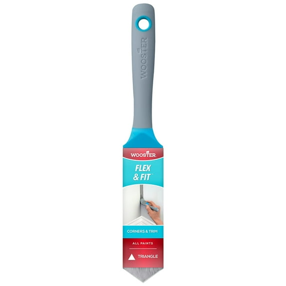 6-Pack of 1-1/4” Wooster 8710 Flex & Fit Triangle Paint Brush, Flexible Rubber Handle
