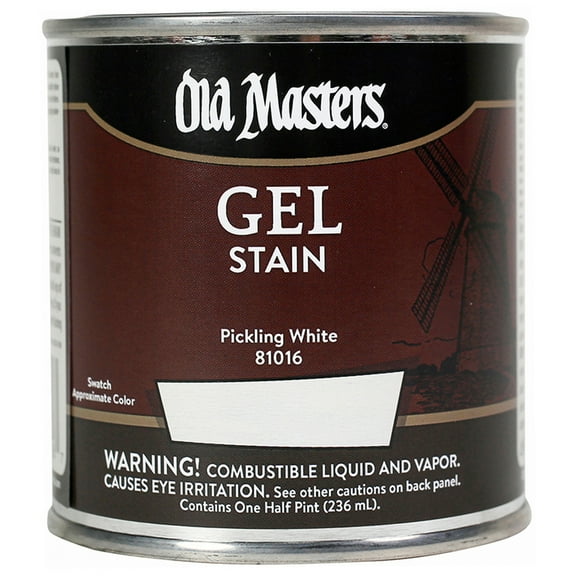 6-Pack of 1/2 pt Old Masters 81016 Pickling White Gel Stain Oil-Based Stain