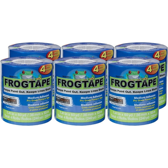 6-Pack of 1.41" x 60 yds Shurtape 14956 FrogTape Blue Pro Grade Painter's Tape, 4-Pack