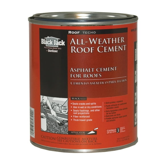 6-Pack of 1 gal Gardner-Gibson 6230 Black Black Jack All-Weather Roof Cement