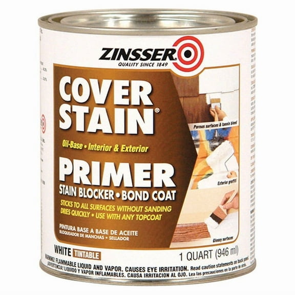 6-Pack of 1 qt Zinsser 03504 White Cover-Stain Oil-Based Stain Block Primer
