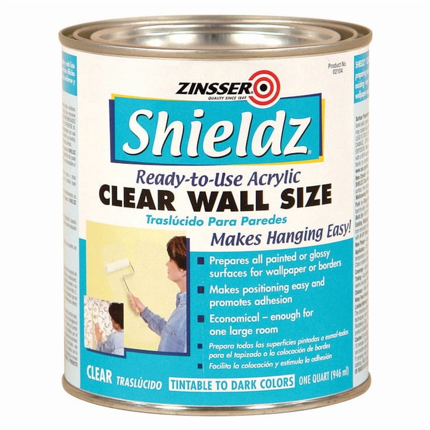 6-Pack of 1 qt Zinsser 2104 Clear Shieldz Water-Based Acrylic Wallpaper Primer