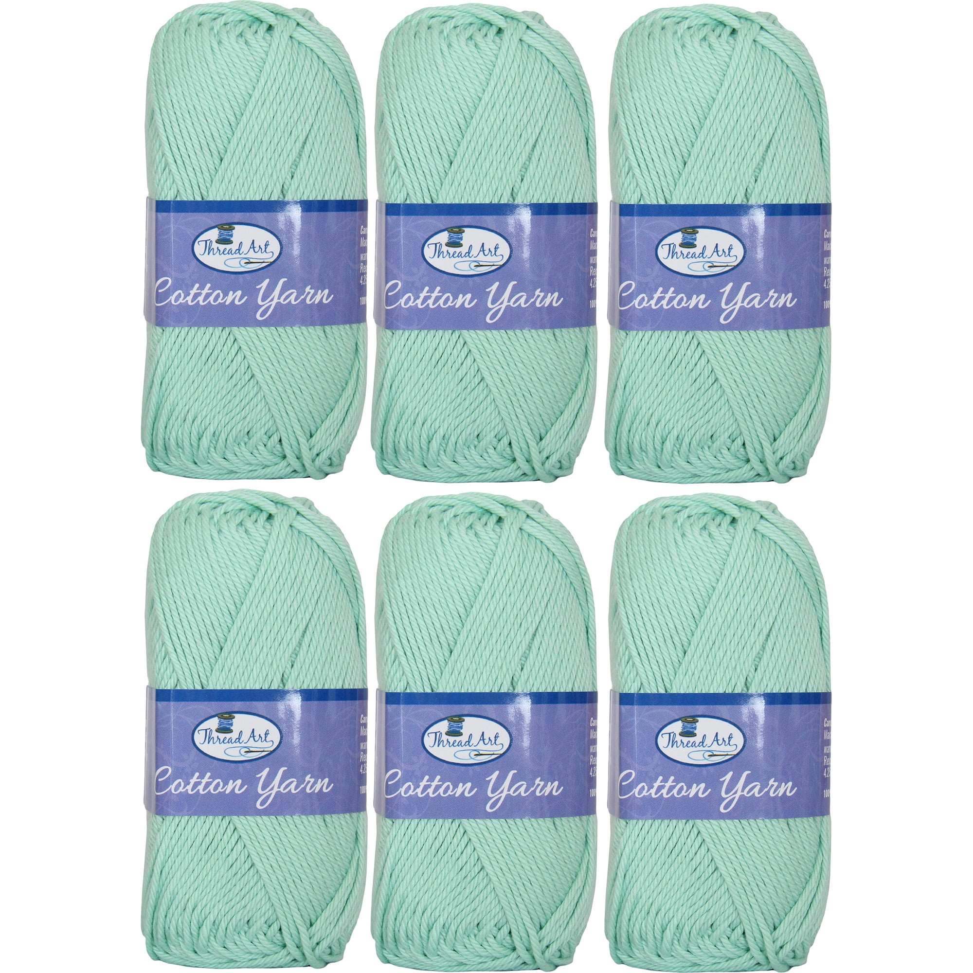 100% Pure Cotton Crochet Yarn by Threadart, Lavender, 50 gram Skeins, Worsted Medium #4 Yarn