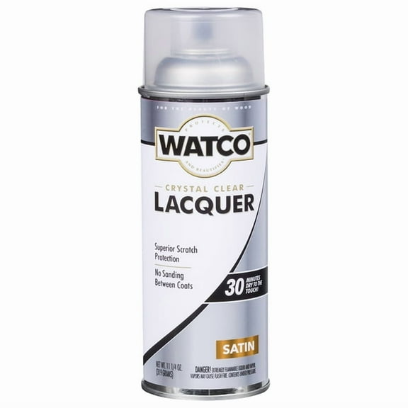 6-Pack of 11.25 oz Rust-Oleum 63281 Clear Watco Lacquer Spray, Satin