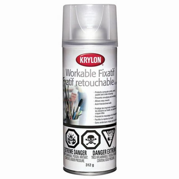 6-Pack of 11 oz Krylon 1306 Clear Workable Fixatif Retouchable Protective Coating Spray