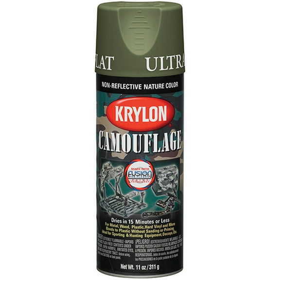 6-Pack of 11 oz Krylon K04293777 Fusion For Plastic Olive Spray Paint Camouflage