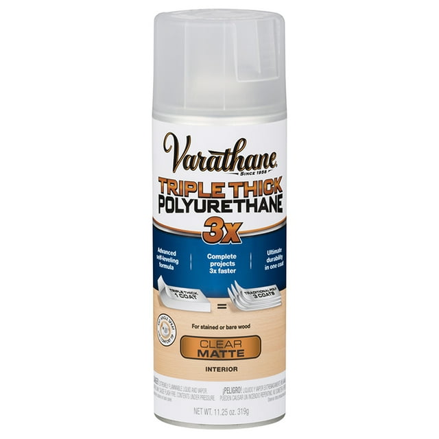 6-Pack of 11 oz Rust-Oleum 318289 Varathane Triple Thick Polyurethane Spray, Matte