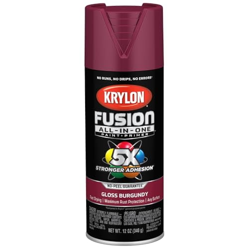 6-Pack of 12 oz Krylon K02704007 Burgundy Fusion All-In-One Paint ...