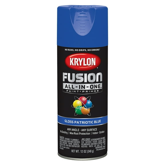 6-Pack of 12 oz Krylon K02716007 Patriotic Blue Fusion All-In-One Paint & Primer Spray Paint, Gloss