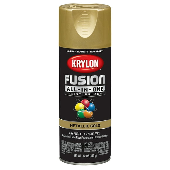 6-Pack of 12 oz Krylon K02770007 Gold Fusion All-In-One Paint & Primer Spray Paint, Metallic