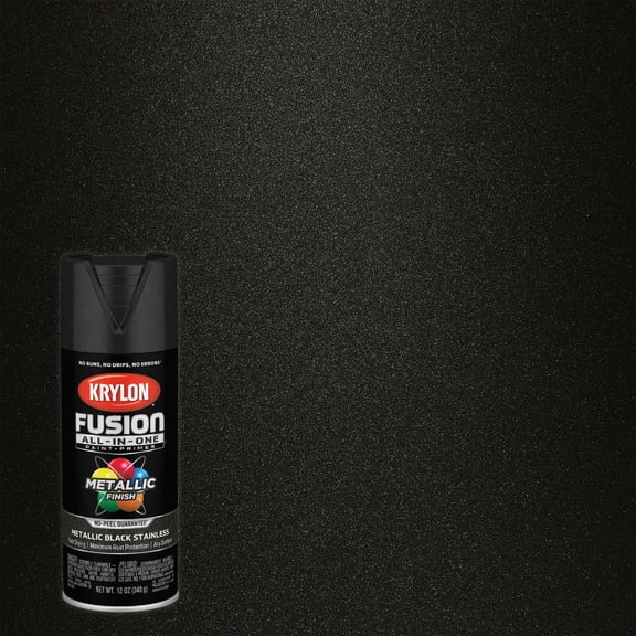 6-Pack of 12 oz Krylon K02790007 Black Stainless Fusion All-In-One Paint & Primer Spray Paint, Metallic