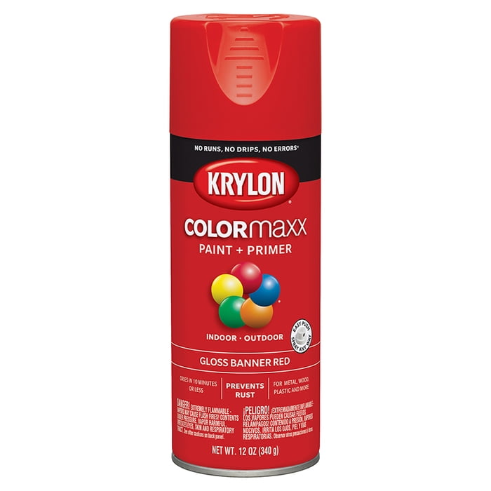 6-Pack of 12 oz Krylon K05503007 Banner Red COLORmaxx Paint & Primer Spray Paint, Gloss