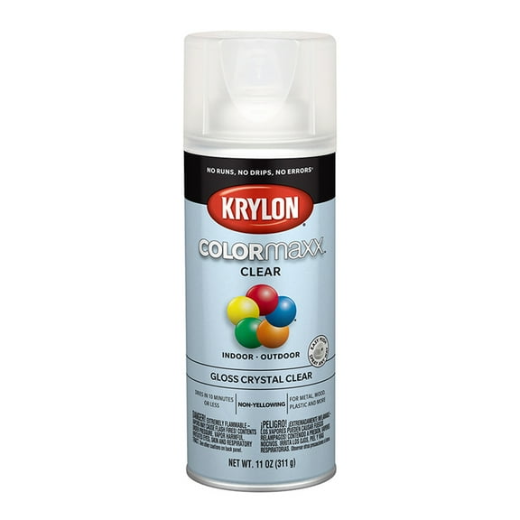 6-Pack of 12 oz Krylon K05515007 Crystal Clear COLORmaxx Paint & Primer Spray Paint, Gloss