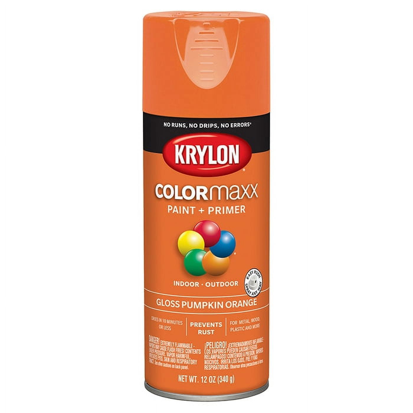 6Pack of 12 oz Krylon K05532007 Pumpkin Orange COLORmaxx Paint