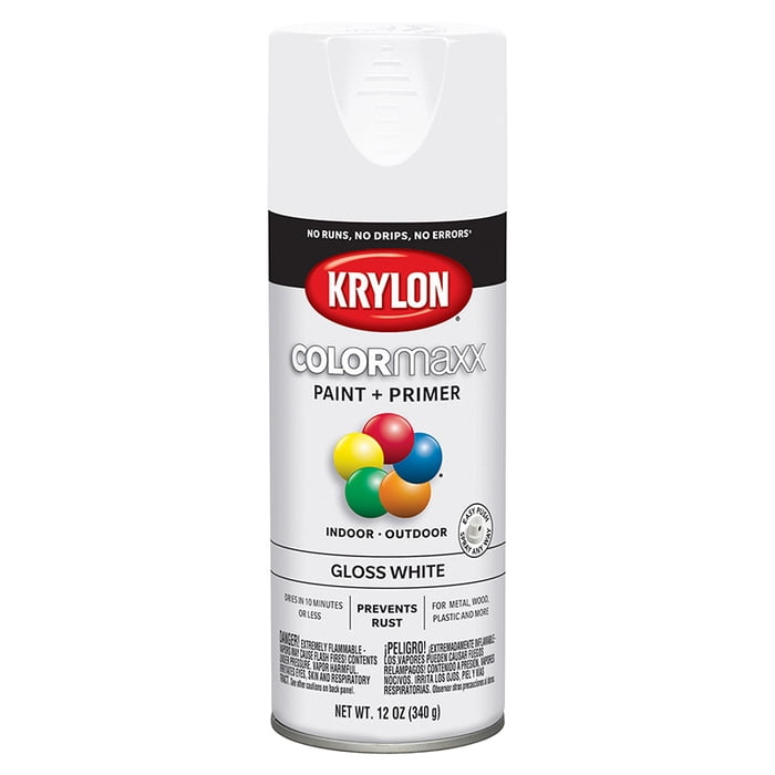 6-Pack of 12 oz Krylon K05545007 White COLORmaxx Paint & Primer Spray Paint, Gloss