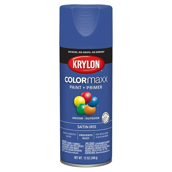 6-Pack of 12 oz Krylon K05564007 Iris COLORmaxx Paint & Primer Spray Paint, Satin