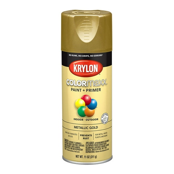 6-Pack of 12 oz Krylon K05588007 COLORmaxx Gold Paint & Primer Spray Paint, Metallic