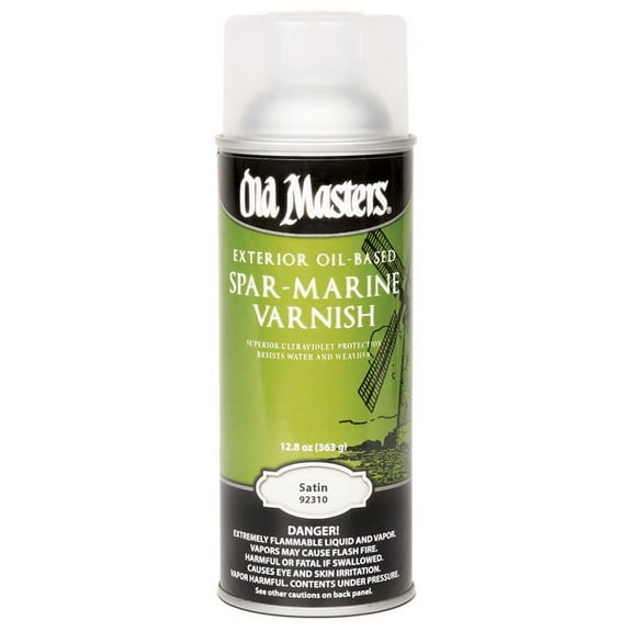 6 Pack of 12 oz Old Masters 92310 Clear Old Masters Oil-Based Spar Marine Varnish, Satin