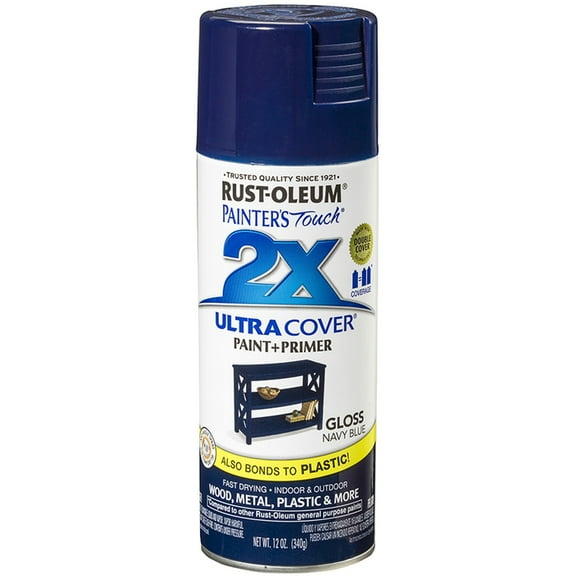 6-Pack of 12 oz Rust-Oleum 33441 Painter’s Touch 2X Gloss Navy Blue Ultra Cover Paint + Primer Spray Paint, Gloss